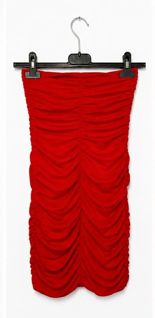 Robe bustier Rainbow rouge drapée - Taille XS (34) - Effet moulant soirée – photo 2